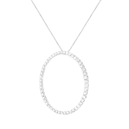 .925 Sterling Silver 4 cttw Prong Set, Round-Cut Diamond Open Circle